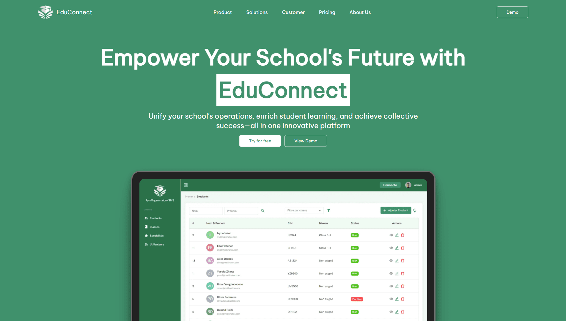 EduConnect - SMS Landing Page